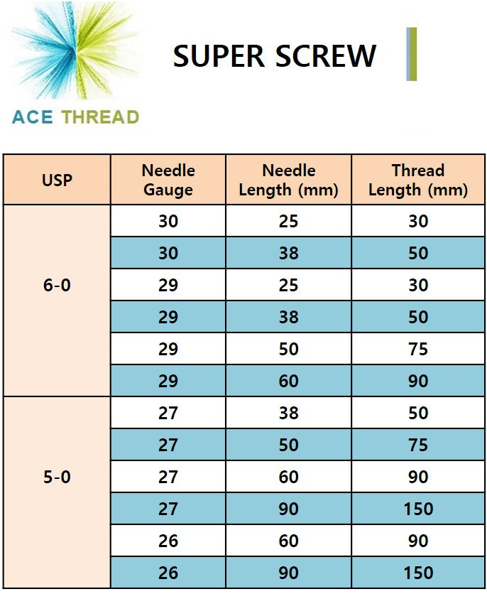 ACE PDO thread - Super Screw (100 pcs) - 13Sizes